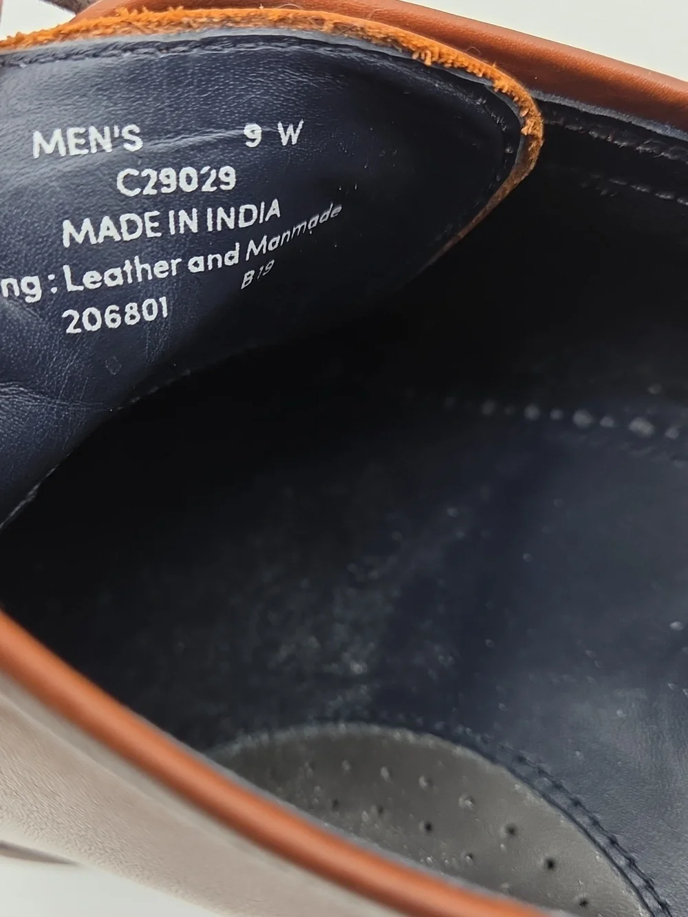 Cole Haan Warner Grand Postman Oxford Shoes Cognac Brown Leather Men's 9 Wide‎